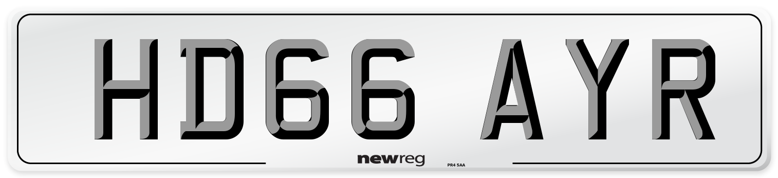 HD66 AYR Number Plate from New Reg